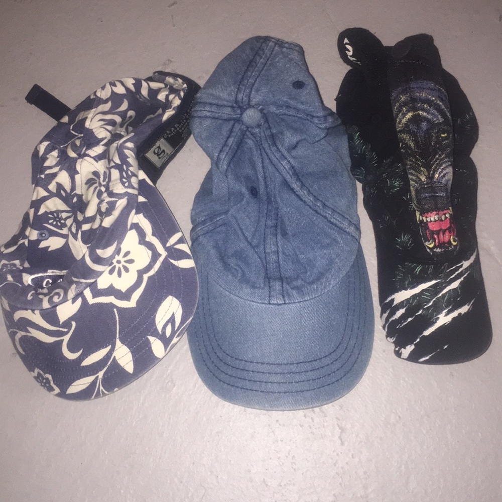 Three 3 dad hats